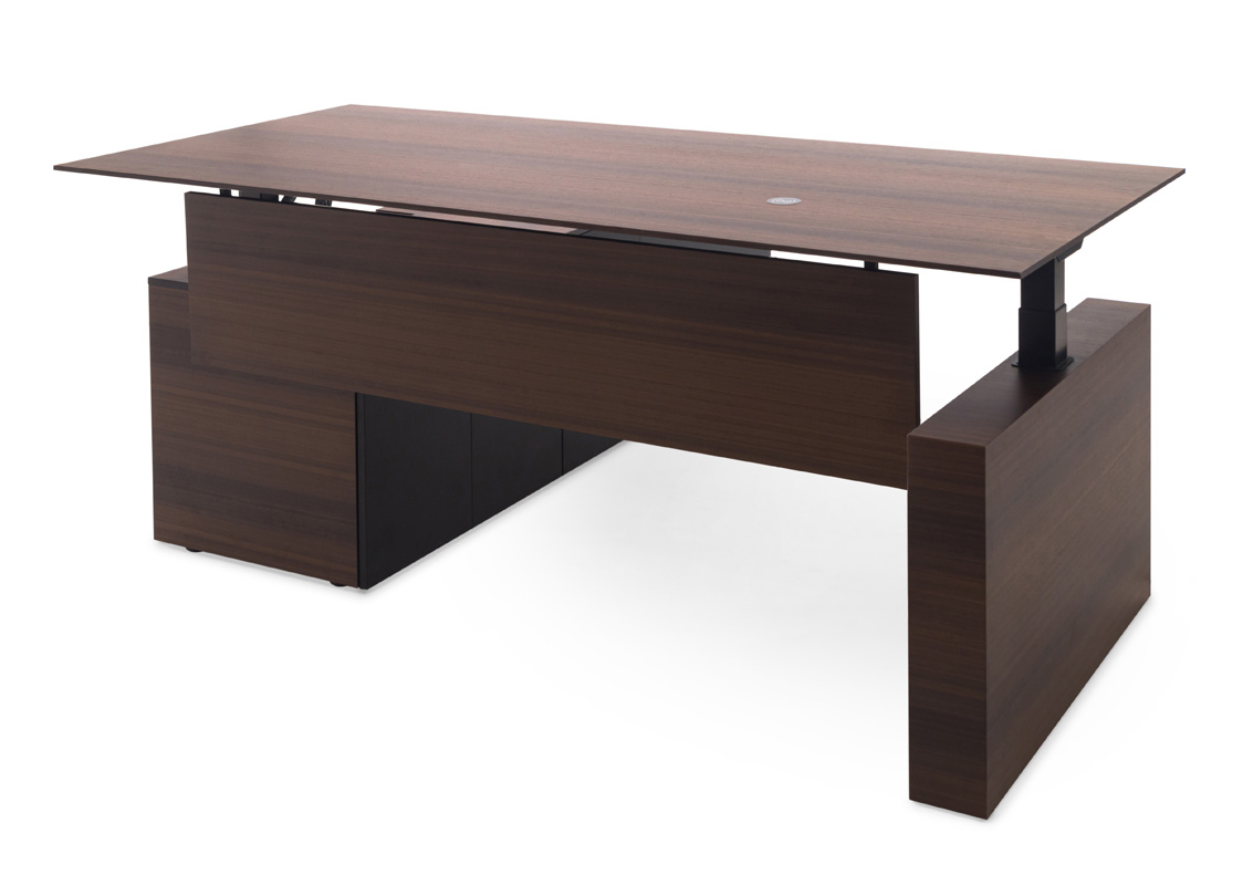 Стол письменный с регулировкой высоты и опорной тумбой TESLA фото 3