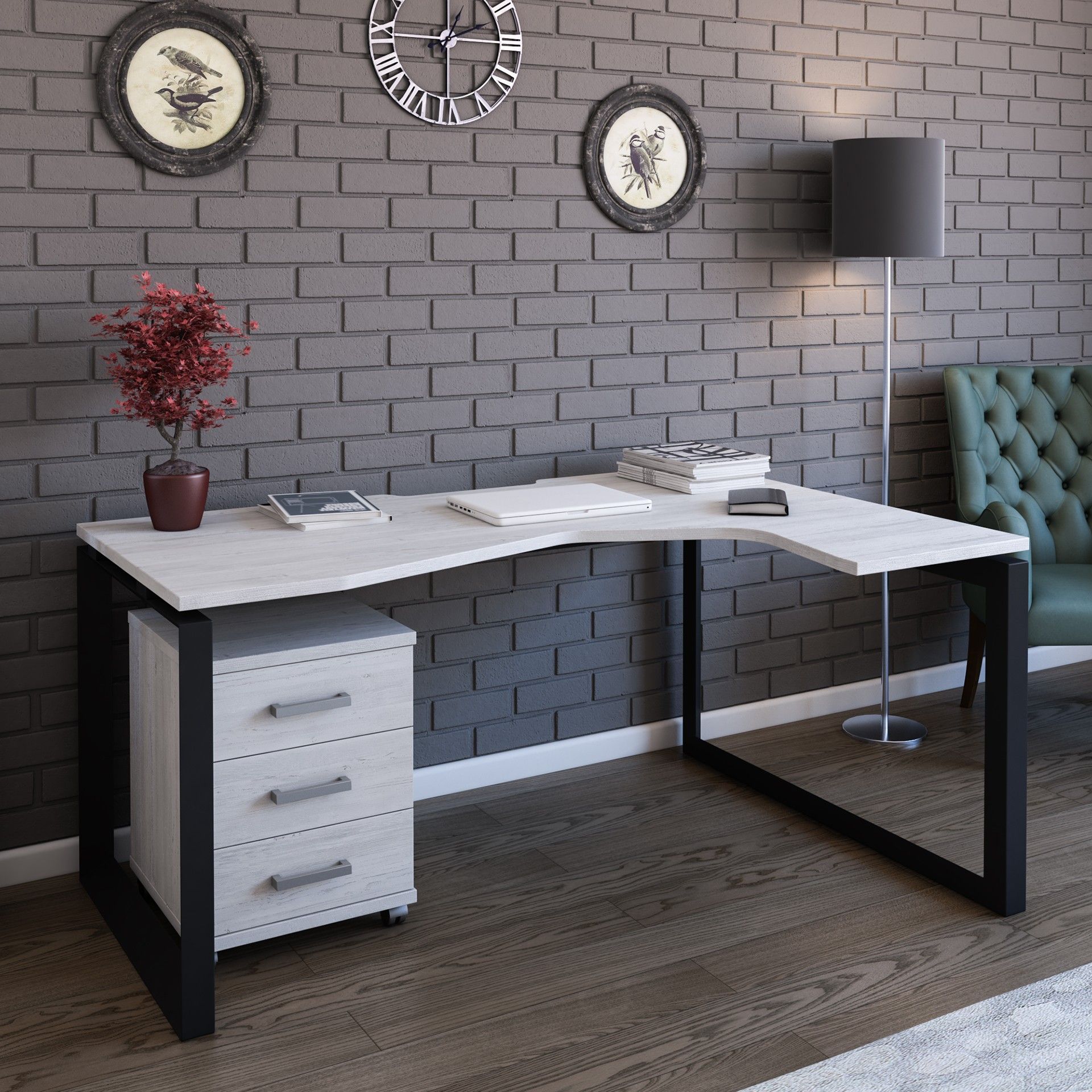 Стол эргономичный на П-м/каркасе Аргентум фото 3