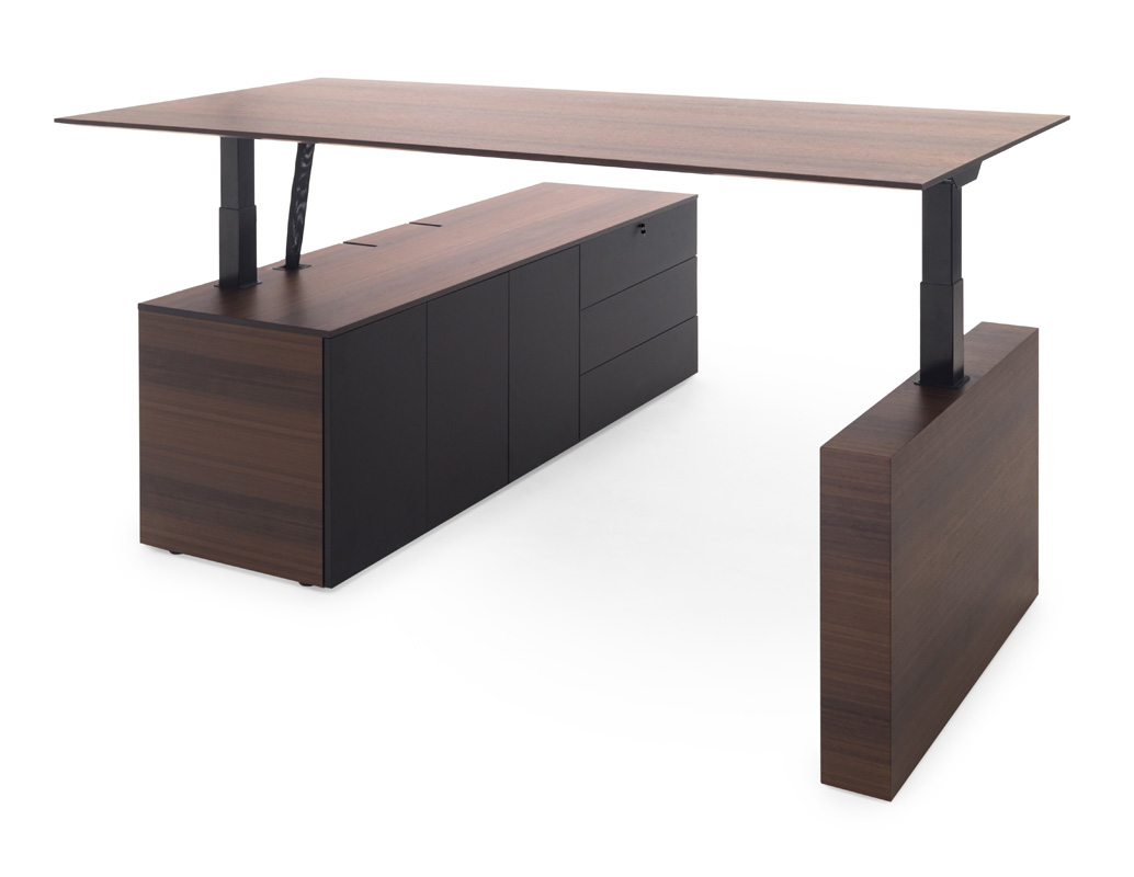 Стол письменный с регулировкой высоты и опорной тумбой TESLA фото 2