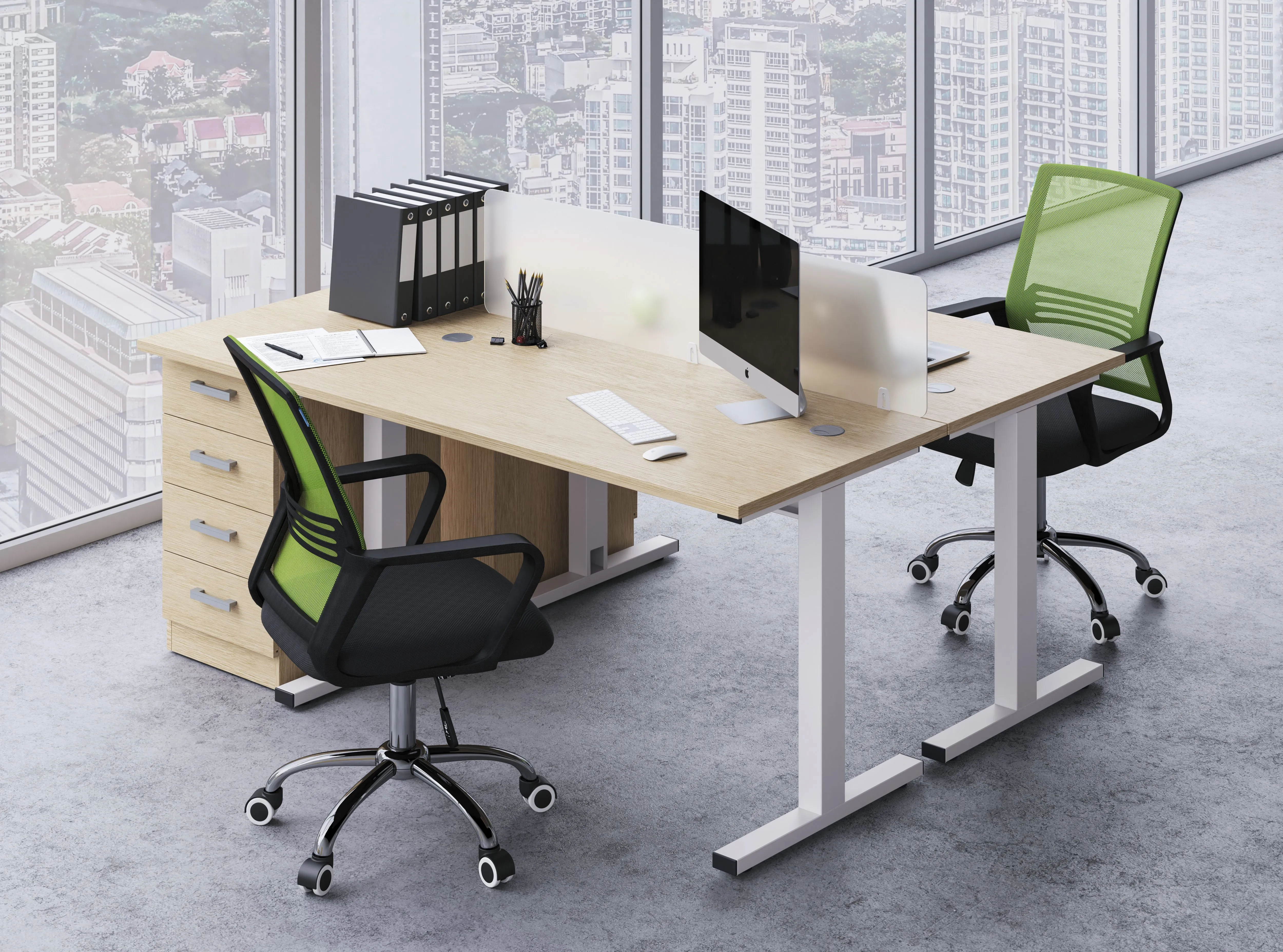 Стол прямой с кабель-каналом (Т-опора) 2МТК.067 фото 2