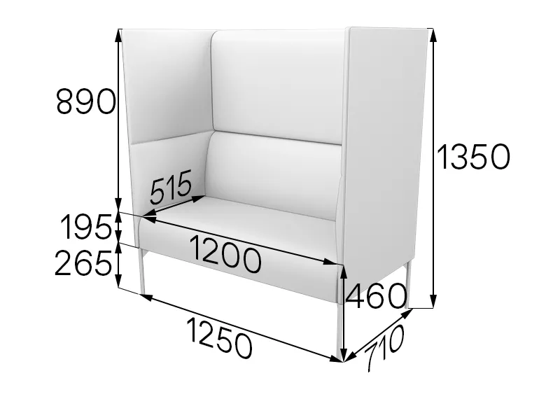 Диван 2-местный высокий Бридж Brd2H-2 фото 0