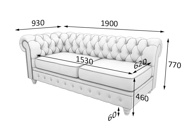 Секция 3-местная с правым подлокотником ЧЕСТЕР-ЛЮКС ChL3R фото 0