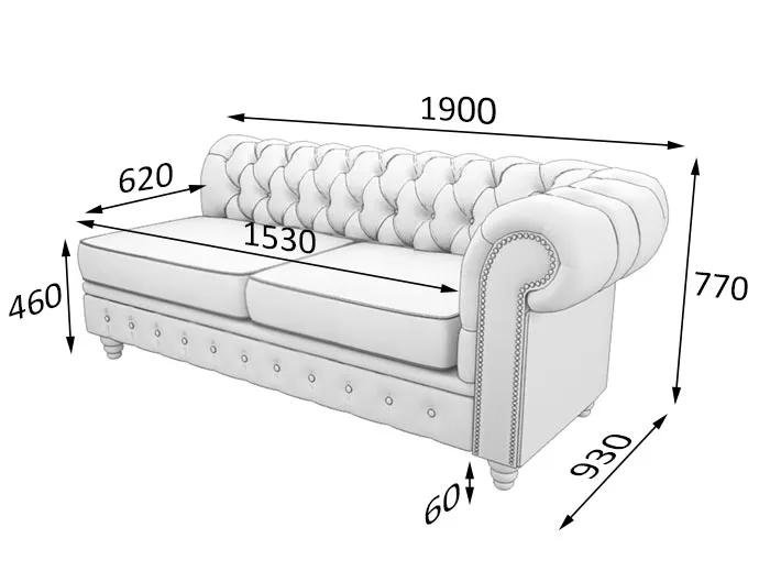 Секция 3-местная с левым подлокотником ЧЕСТЕР-ЛЮКС ChL3L фото 0