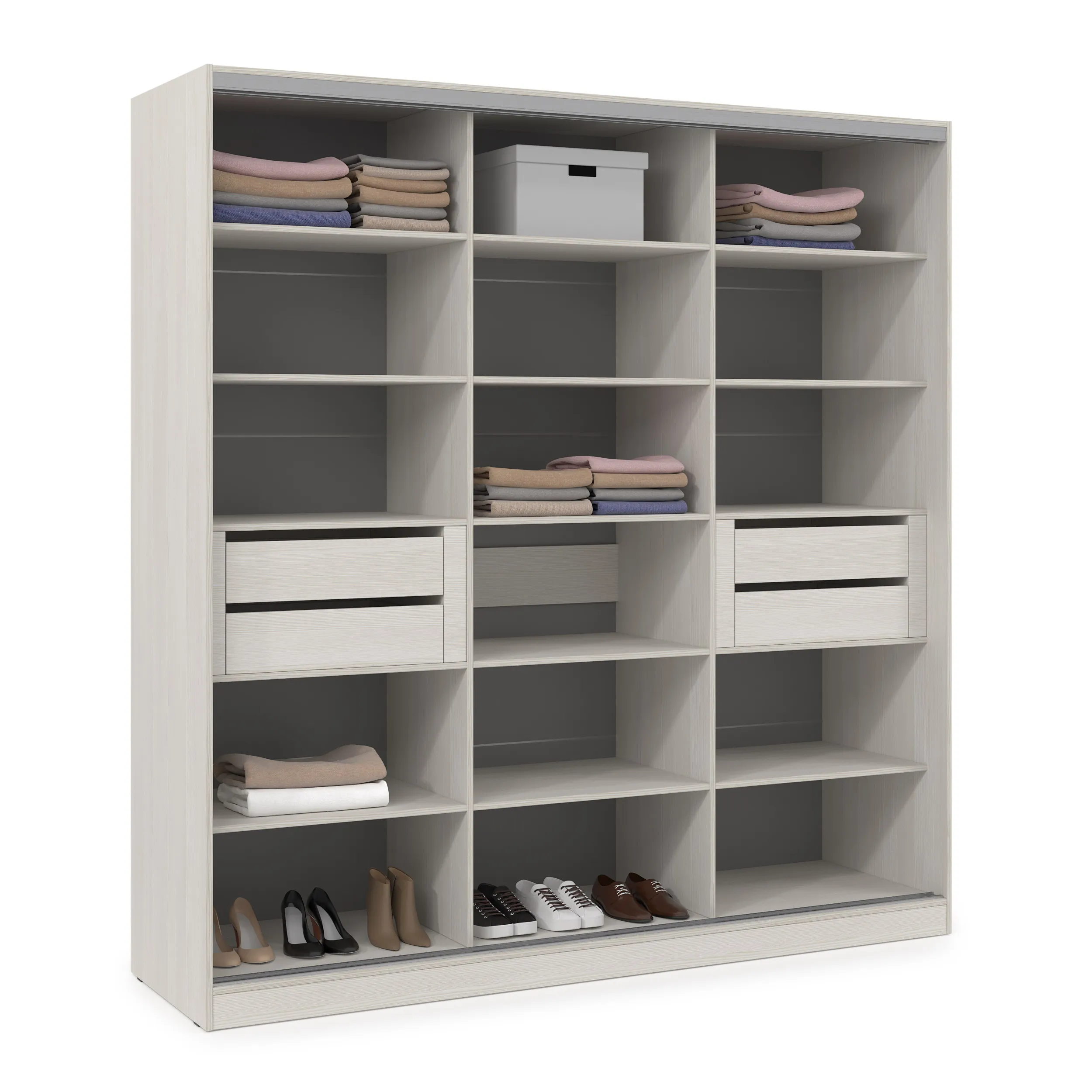 Шкаф-купе 3-дверный с полками (база 9) фото 3