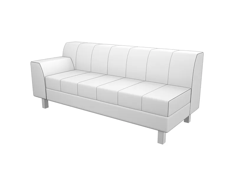 Секция трехместная с прав. подлокотником ФЛАГМАН FL3R-1 фото 1