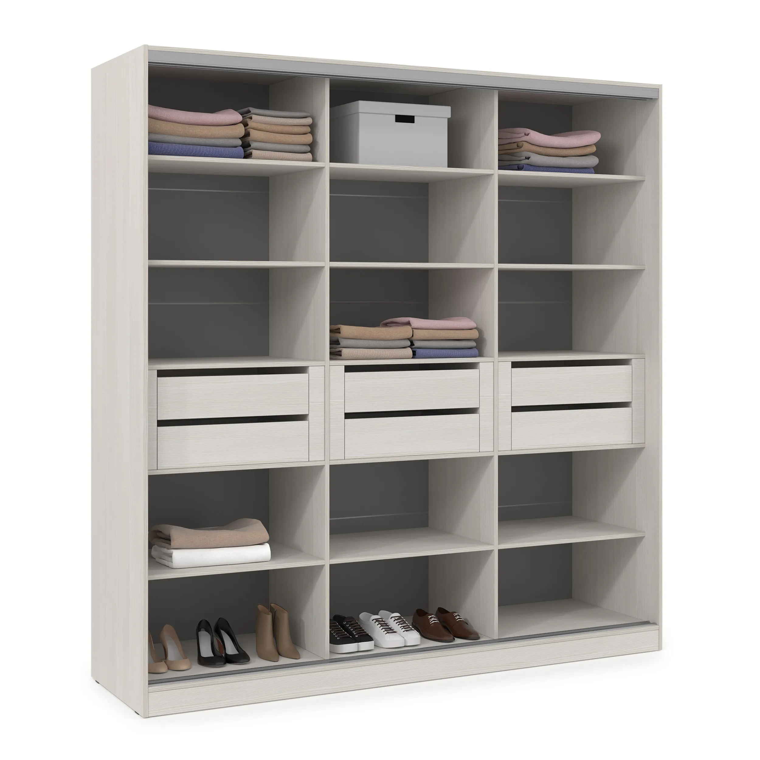 Шкаф-купе 3-дверный с полками (база 10) фото 0